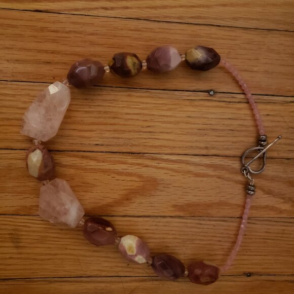 Rose Quartz, Semi Precious Stone and Costume Necklace - Picture 5 of 5